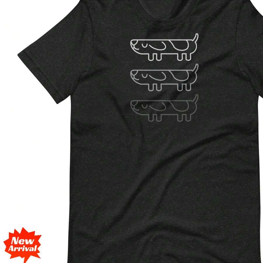 Lustiges Langarm-T-Shirt mit Hundemotiv, Geschenk für Tierliebhaber, Unisex-T-Shirt - Schwarz - Übersicht 1