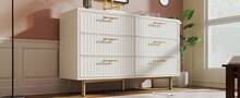 White Sideboard With 6 Drawers - Modern Wall Unit For Bedroom & Living Room In Wood For Dining - 白色 - 查看 7