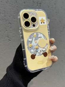 1件鏤空月亮設計手機殼，適用於 iPhone 16/15 Pro Max/14 Plus/13/12/11 - 黃色 - 查看 3