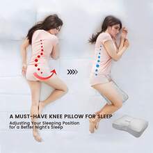 1pc Memory Foam Knee Pillow, Soft Leg Pillow For Side Sleepers, Ergonomic Contour Design, Comfortable Polyester Fabric Sleep Pillow, Leg Support Cushion, Bedroom Home Rest Sleep Support, Daily Use Gift - Multicolor - View 2
