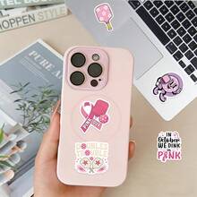 62pcs Pink Pickleball Theme Stickers, Vinyl Material, Cartoon Decorative Stickers, Suitable For Scrapbooking, Sealing, Envelopes, Guitars, Musical Instruments, Halloween, Christmas, Teen Party Supplies, Rewards And Inspirational Decoration - 62pcs-multicolor - View 8