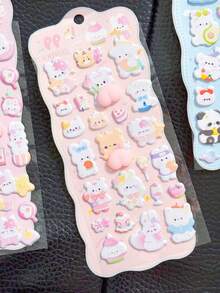 Creative 3D Embossed Stickers Cute Cartoon Rabbit Panda Pattern Phone Case Computer Decoration Material 3D Stickers - Multicolor - View 6