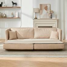 Sofa Bed Frame Beige 2 Seats - 米色雙座 - 查看 4