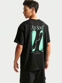 Nike Men's AS U NSW FAMILY REUNION TEE Short Sleeve Knit Collarless T-Shirt TIW1200-010 - Black - View 2