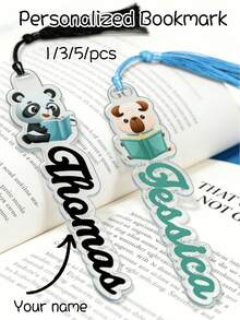 1/3/5 piezas Marcapáginas de acrílico personalizado con borla, Marcapáginas de animal con nombre personalizado, Marcapáginas de lectura de dibujos animados lindos para niños, estudiantes y maestros, Marcapáginas de texto personalizado, Accesorios de libros de acrílico, Artículos personalizados, Regalo para maestros, Recompensa de aula, Regalo de regreso a la escuela, Regalo para amantes de los libros, Accesorios de lectura para mujeres y hombres, Marcapáginas personalizable para libros, Regalo único de graduación, cumpleaños y Navidad, Marcapáginas de animal lindo para lectores, Útiles escolares, Decoración de libros - Multicolor - Ver 1