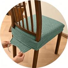 Modern Solid Color Jacquard T-Shaped High Elasticity Chair Covers, 2pcs Elastic Dining Chair Back Cushion Covers, Soft Removable Dining Chair Covers, Dining Chair Pad Protector (Back Cover, Multiple Colors Available) - Chair Cover - View 11