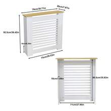 UNHO Modern White Radiator Cover MDF Cabinet Heater Enclosure With Wood Top 35.6" H - White - View 8