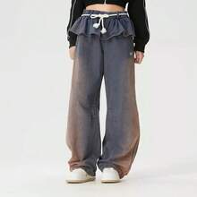 Adidas Celana Olahraga Denim Klasik Clover Wanita, Potongan Lebar dan Lurus - Denim Indigo - View 2