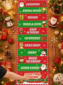 1pc Christmas Rolling Game Score Scroll, Rolling Score Family Game Scroll With Elf, Santa Claus, Reindeer, Snowman Patterns, Rolling Game Prop, Merry Christmas Decoration, Christmas Decoration, Christmas Decoration, Home Christmas Decoration - Multicolor - View 3