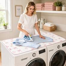Portable Dual-Use Ironing Mat, Cute Bow & Cherry Print Foldable Ironing Pad, Supports Flat Surface & Hanging Ironing, Compact Space-Saving Ironing Board Alternative, Home & Travel Garment Care Easy Storage Pad - Pink Bow - View 8