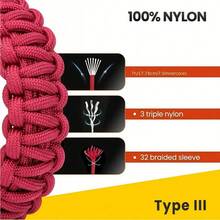 550 Paracord, 4mm, 7 Strand Core, Type III Nylon Rope, Parachute Cord, Suitable For Outdoor, Camping, DIY Crafts - Multicolor - View 4