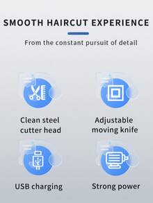 Kemei KM-232 Portable Electric Hair Clipper Wireless Hair Trimmer Adjustable Cutting Angle Suitable For Men USB Rechargeable Daily Home Or Barbershop Use Precise T-Shaped Blade Small Hair Clipper Travel Essential - White - View 4