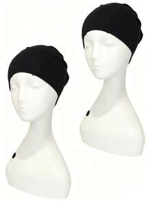 Solid Stretch Ruched Hijab Undercap, Soft Elastic Head Wrap For Daily Prayer & Chemo Hair Loss Wear, Practical Holiday Gift For Women - Multicolor - View 12