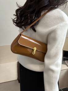 Women's Minimalist Daily Shoulder Bag - Brown - View 5