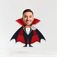 UNICCUT Personalized Halloween Vampire Face Custom Head Sticker Bat Happy Halloween Sticker With Face Photo Self-Adhesive Gift Label - Multicolor - View 11