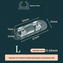 5/15/20pcs No-Drill Cable Clips, Socket Cable Network Cable Data Cable Fixing Clips, Self-Adhesive Network Cable Organizer, Cable Clips, No-Nail Organizer - Clear - View 7
