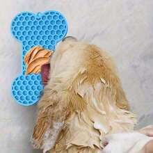 1pc Bone Silicone Licking Pad For Dogs, Slow Feeding Pad, Pet Slow Feeding Pad - Multicolor - View 3