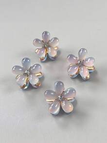 10/20pcs Random Color Combination Set Mini Flower Alloy Hair Claw Clips New Petal Design Women's Hair Clips Bangs Clips Side Hair Clips Hair Accessories Suitable For Daily Wear And Party - Multicolor - View 9