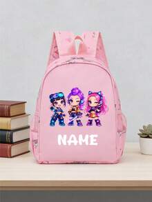 1pc Back To School Personalized Customized Backpack, Casual Versatile K-POP Theme Print, Zipper Closure Nylon Material, Adjustable Shoulder Straps, Hand-Carry, Suitable For School, Commuting, Shopping, Daily Use. Birthday Gift. - One Size - View 13