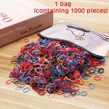 1 Bag 1000pcs Dopamine Colorful Rubber Bands Hair Ties, Non-Damaging Hair Accessories, Multi-Purpose Hair Bands, Transparent Mini Elastic Hair Ties, Small Ponytail Rubber Bands, Gift - Multicolor - View 20
