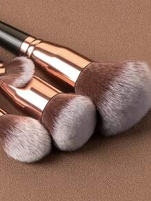 ronshadow 15pcs Multi-Function Makeup Brush Set, Soft Nylon Bristles, Base, Contour, Eye, Brow Brushes, Even Powder Pickup, Smooth Application, Suitable For Daily Use, Travel Makeup, Gift - Multicolor - View 5