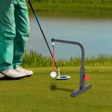 Golf Swing Trainer Practice Aid Black Red Iron Adjustable Height 20-25cm For Driving Range Backyard Training Modern Floor Mount - Multicolor - View 7