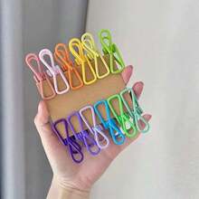 20pcs Multi-Function Snack Sealing Clips - PVC Coated Steel Clips, Suitable For Sealing Food Packaging, Potato Chip Bags And Fixing Clothes, Documents Etc. (Random Color) Suitable For Home Storage, Home Decor, Room Arrangement, Also Essential For Travel And Back To School. (2/10/20pcs Optional) - Multicolor - View 2