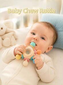 Multifunctional Baby Sensory Teething Rattle Toy, Newborn Early Development Learning Gift, Baby Teething Toy, Baby Teething Toy - Multicolor - View 4