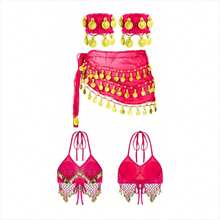 3-Piece Belly Dance Accessories Set, Suitable For Festivals, Parties, Carnivals, Unique Gift For Summer Vacation, Includes Coin Fringe Waist Chain And Other Dance Costume Accessories, Halloween, Christmas, Coachella Fashion, Music Festival - Multicolor - View 15