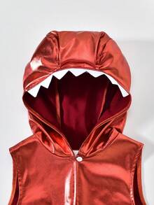 Vihyde Young Boy Halloween Dinosaur Tail Hooded Cape Costume - Red - View 5