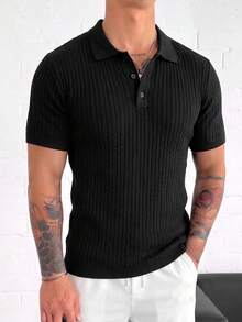 ZYNTH BALENO Men's Summer Short Sleeve POLO Shirt (Jacquard Slim Fit), Suitable For Outdoor Sports, Gym Workouts - Black - View 5