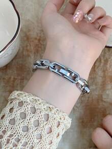 1pc Women's Bracelet Quartz Watch, Elegant And Sophisticated, Suitable For Daily Wear, Perfect Gift Choice - Silver - View 5