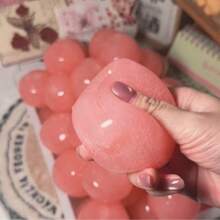 1pc Peach Ice Cream Ball Handmade Texture Crunchy Squeeze Stress Relief Toy - 彩色 - 查看 4