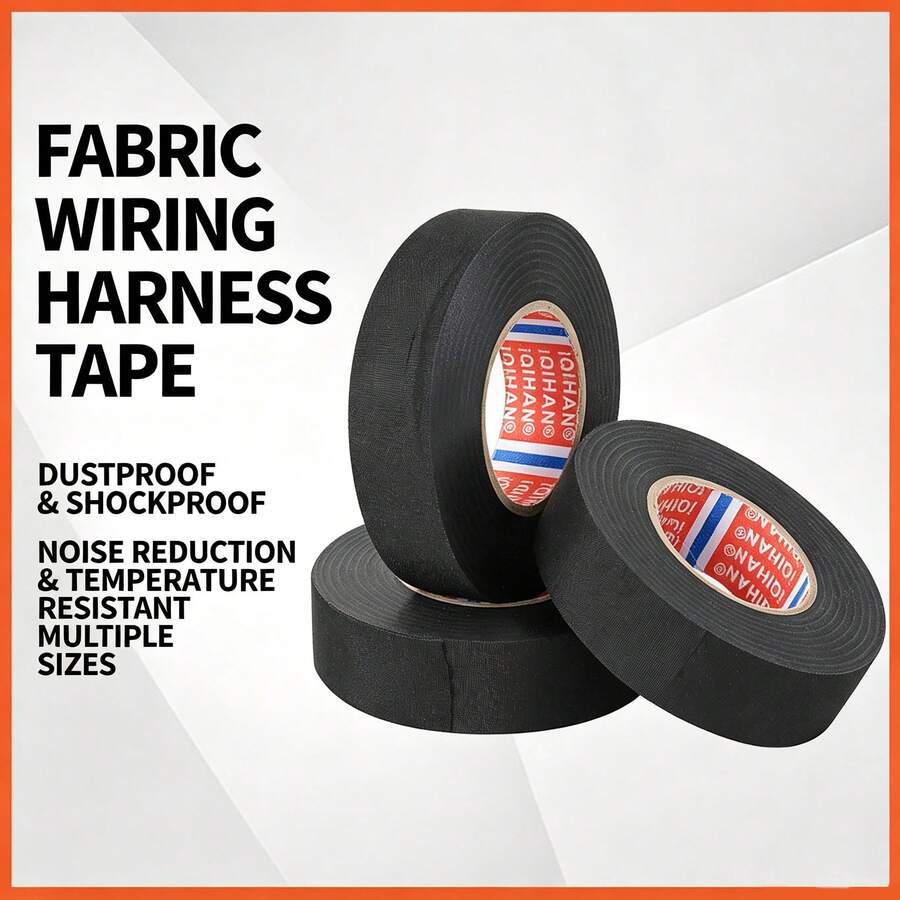 Flocked Wire Harness Tape, Flame Retardant High Temperature Resistant Automotive Wiring Tape, Anti-Vibration Noise Reduction Wear-Resistant Fabric Cable Wrap, Residue-Free Tape, Suitable For Car Engine, Door, Dashboard, Multi-Purpose Home Electronic Wire Protection