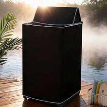 Top-Loading Washing Machine Cover, Durable Oxford Fabric Material, Suitable For Most Top-Loading Washing Machines, Applicable For Indoor And Outdoor Environments, Balcony, Bathroom And Other Places, Outdoor Dedicated Home Appliance Protective Cover - Black - View 8