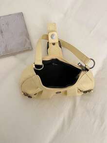 Bolso de motocicleta vintage punk con remaches para mujer, bolso de hombro y axila para trabajo y desplazamientos - Amarillo - Ver 9
