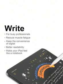 1pc Paper-Feel Screen Protector For 2024/10/11 A16, Soft Non-Glass Material, High Sensitivity, Suitable For Multiple Screen Types - Clear - View 4