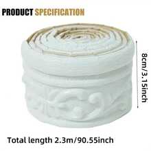 1pc 3.15in X 90.55in Self-Adhesive Thickened Waistline Baseboard, Door Frame Background Wall Border, Edge Sealing Strip - A - View 4
