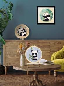 1pc Panda Punch Needle Embroidery Kit, Suitable For Adult Beginners, Includes Punch Needle, Fabric, Embroidery Hoop, Yarn And Sewing Needle, Home Decor Handmade DIY Kit, Perfect For Holiday Gifts - Multiple Styles - View 8