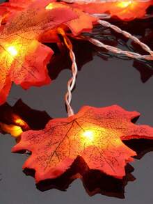 Fall Decorations For Home Maple Leaf Pumpkin Lights LED Battery Operated 3D Maple Leaves Garland String Light For Mantel Porch Indoor Outdoor Halloween Thanksgiving Decor - Multicolor - View 10