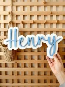 Personalized Name Sign, Customized Wooden Name Plate, Decorative Wall Name Sign, Personalized Room Decor, Customized Door Sign, Home Wall Decor, Handmade Style Name Board, Wedding Party Decor, Personalized Home Gift, Customized Letter Sign - Multicolor - View 8
