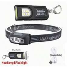 1/2pcs Ultra Bright Wave Sensor USB Rechargeable Mini LED Headlight, Rechargeable LED Headlamp With Motion Sensor Function, Suitable For Hiking, Camping, Running And Night Fishing - Black - View 15