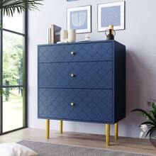 Navy Blue Sideboard - Modern Wood And Metal Frame Cabinet For Dining Room And Living Room - 海軍藍 - 查看 9