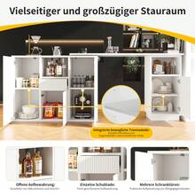 360° Rotating Kitchen Island White With Marble Top And Storage Space - White - View 10