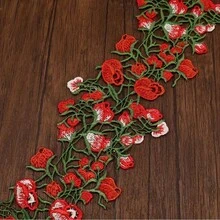 1 Yard Floral Water-Soluble Lace Trim, Hollow 3D Flower Embroidered Mesh Ribbon, Macaron Bright Color Wavy Decorative Lace, Lolita Dress, Curtain Trim, DIY Sewing Craft Supplies - Floral Lace - View 7