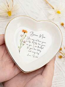 Personalized Birthday Floral Jewelry Dish_Custom Watercolor Flower Ring Dish_Christmas Gift_Wedding Bridesmaid Gift_Birthday Jewelry Tray - Multicolor 1 - View 6