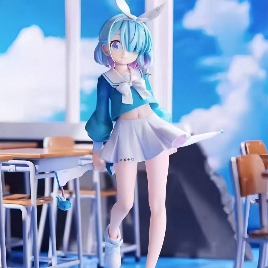 1pc/Blue Archive Arona Figure, Anime 2D Cute PC Case Decoration Model, Compatible With Anime Photography Background - Adorable Pose, Exquisite Outfit And Vivid Expression - Handmade Anime Style Figure - Multicolor - View 1