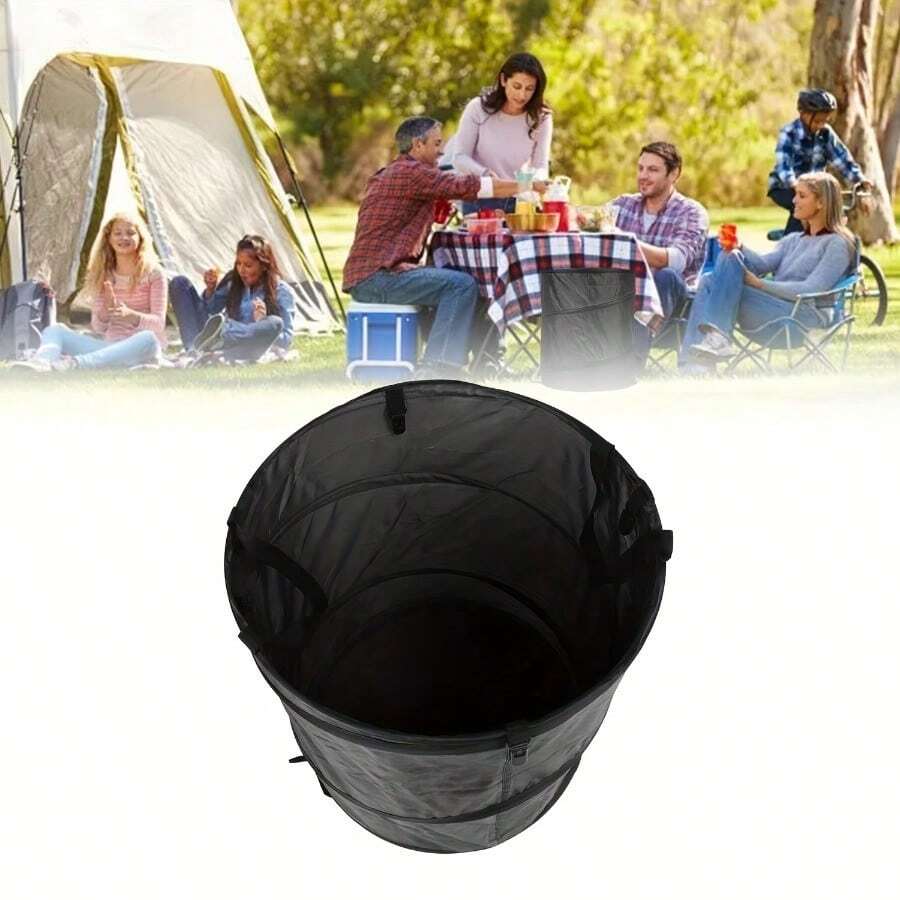 [Portable Trash Can] 1pc Portable Foldable Trash Can | Outdoor Camping Tent Gardening Equipment, Used For Collecting Fallen Leaves And Debris - Multicolor - View 1