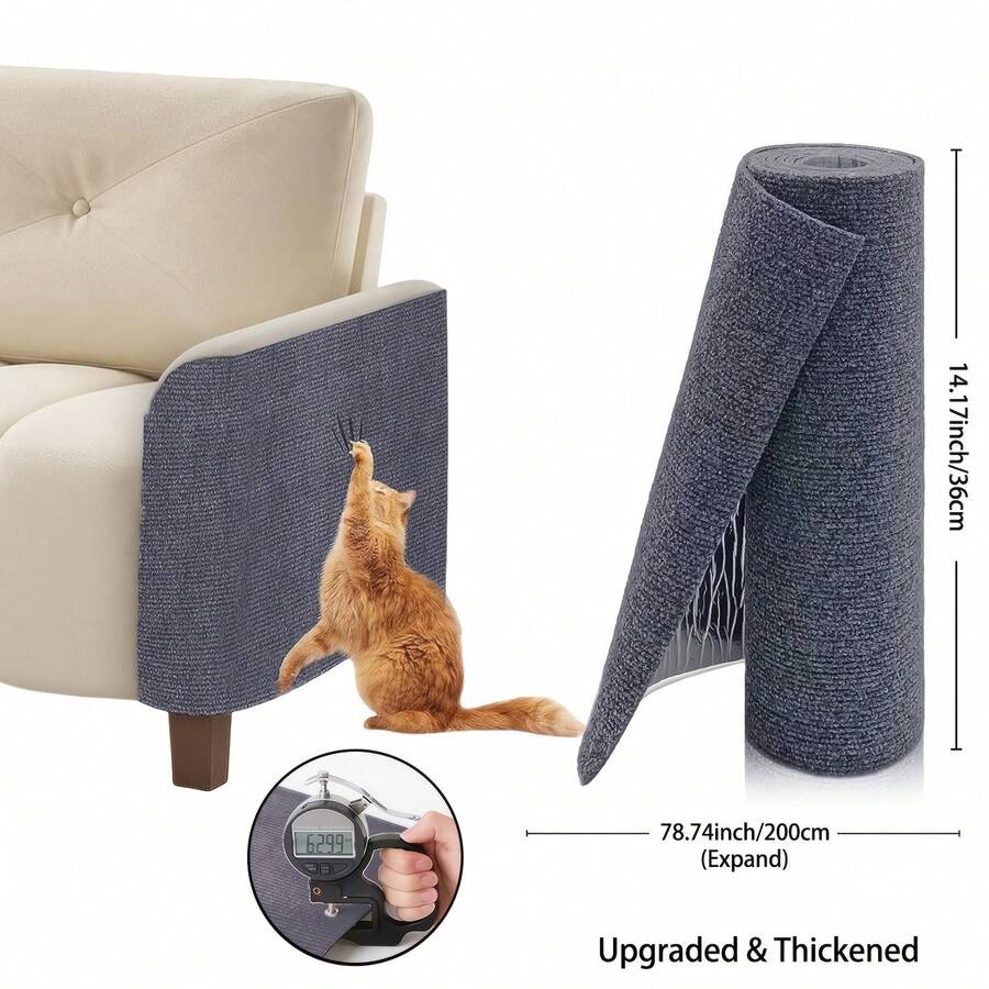 Cat Scratch Furniture Protector, Self-Adhesive Sofa Anti-Scratch Pad, Durable Cat Scratching Post Mat, Trimmable Sofa Wall Protector Pad, Cat Scratch Board