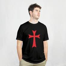 Knights Templar Cross Crusades Christianity Jesus Christ United Kingdom T-Shirt - Black - View 1